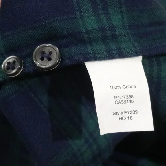 J. Crew Women' Boy Fit Navy Blue & Green Plaid  Long Sleeve Button Down Shirt XS - Picture 6 of 9